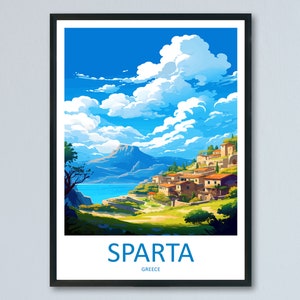 Sparta Travel Print Wall Art Sparta Greece Wall Hanging Home Decoration Sparta Gift Art Lovers Wall Art Print Sparta Greece Wall Art