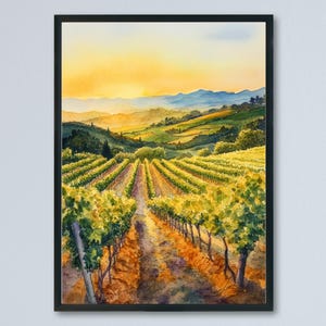 Napa Valley Watercolor Poster Napa Valley California Travel Print Wall Art Napa Valley Home Decor Napa Valley Gift Art Lovers Wine Country