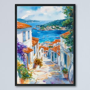 Skiathos Watercolor Poster Skiathos Travel Print Skiathos Greece Art Skiathos Island Decor Skiathos Wall Art