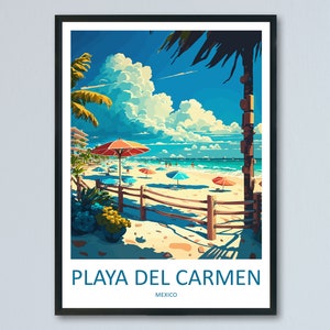 Playa Del Carmen Travel Print Wall Art Playa Del Carmen Wall Hanging Home Decoration Playa Del Carmen Gift Art Lovers Wall Art Print Art
