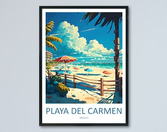 Playa Del Carmen Travel Print Wall Art Playa Del Carmen Wall Hanging Home Decoration Playa Del Carmen Gift Art Lovers Wall Art Print Art