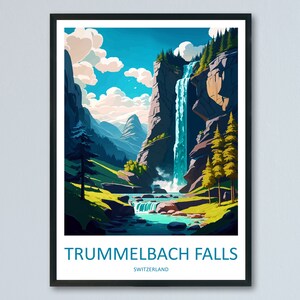 Trummelbach Falls Travel Print Wall Art Trummelbach Falls Wall Hanging Home Décor Trummelbach Falls Gift Art Lovers Switzerland Art Lover