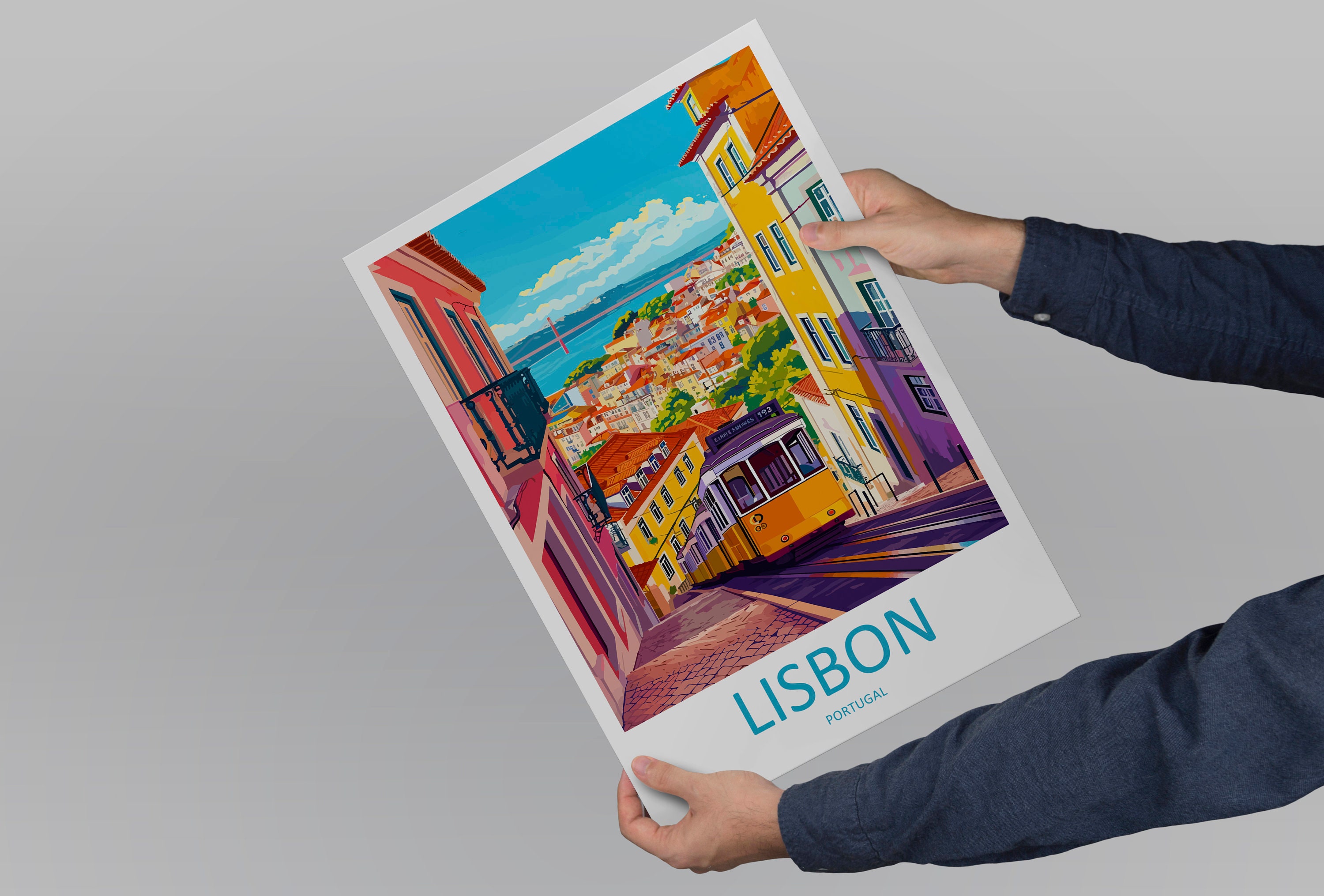 Lisbon Travel Print Wall Art Lisbon Wall Hanging Home Décor Lisbon Gift ...