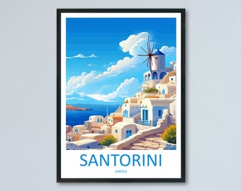 Santorini Travel Print Wall Art Santorini Greece Wall Hanging Home Decoration Santorini Gift Art Lovers Wall Art Print Santorini Greek Print