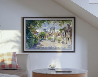 ウィンチェスター 水彩画ポスター 風景画 壁掛け ウィンチェスター