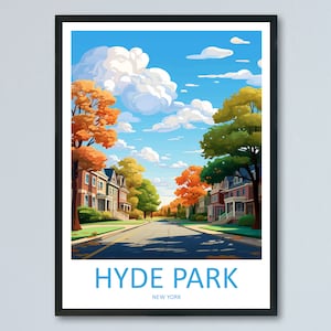 Hyde Park Travel Print Wall Art Hyde Park Wall Hanging Home Décor Hyde Park Gift Art Lovers New York State Art Gift Lover Print