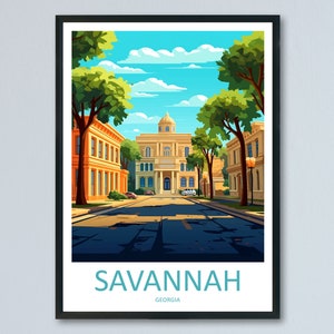 Savannah Travel Print Savannah Home Décor Georgia Art Print Savannah Wall Print For Savannah Gift Wall Hanging Savannah Artwork Décor