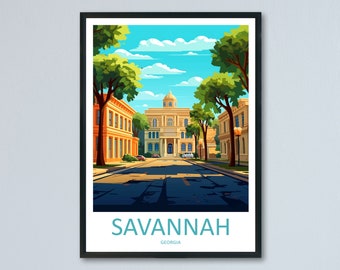 Savannah Travel Print Savannah Home Décor Georgia Art Print Savannah Wall Print For Savannah Gift Wall Hanging Savannah Artwork Décor