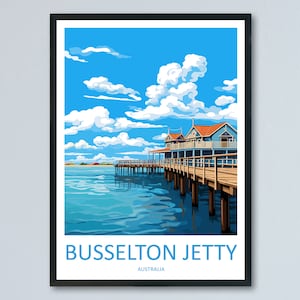 Busselton Jetty Reise-Druck Wandkunst Busselton Jetty Wandbehang Wohnkultur Busselton Jetty Geschenk Kunstliebhaber Wandkunst Australien Poster Art