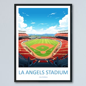 LA Angels Stadium Travel Print Wall Art LA Angels Stadium Wall Hanging Home Décor LA Angels Stadium Gift Art Lovers California Art Lover