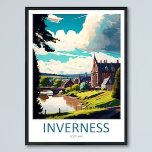 Inverness Travel Print Wall Art Inverness Wall Hanging Home Décor Inverness Gift Art Lovers Scotland Art Lover Gift Inverness Travel Art