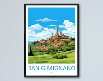 San Gimignano Travel Print Wall Art San Gimignano Italy Wall Hanging Home Decor San Gimignano Gift Art Lovers Wall Art Print Italy
