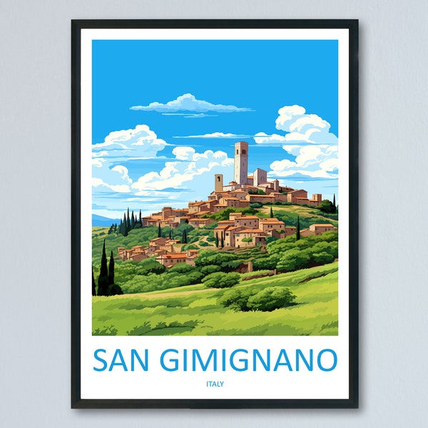 San Gimignano Travel Print Wall Art San Gimignano Italy Wall Hanging Home Decor San Gimignano Gift Art Lovers Wall Art Print Italy