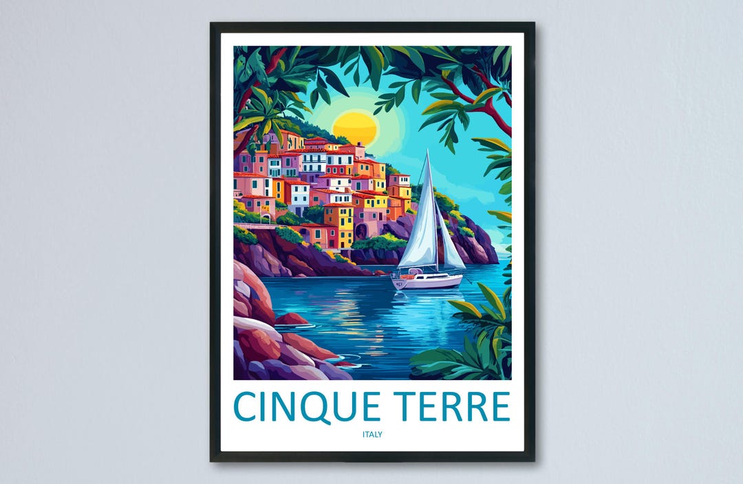 Cinque Terre Travel Print Wall Art Cinque Terre Italy Wall Hanging Home ...