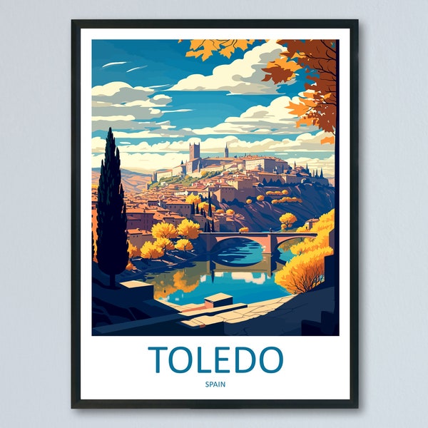 Toledo Reise Print Wandkunst Toledo Wandbehang Home Décor Toledo Geschenk Kunstliebhaber Spanien Kunstliebhaber Geschenk Toledo Print Spanien Wandkunst