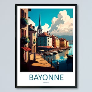 Bayonne Travel Print Wall Art Bayonne Wall Hanging Home Décor Bayonne Gift Art Lovers France Art Lover Gift Bayonne Print France Artwork