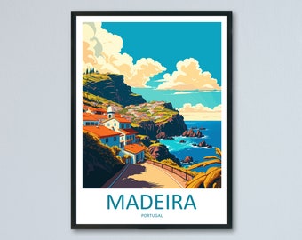 Madeira Travel Print Wall Art Madeira Wall Hanging Home Décor Madeira Gift Art Lovers Portugal Art Lover Gift Madeira Wall Décor Madeira Art