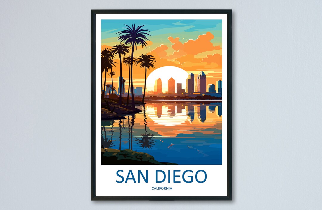San Diego Travel Print Wall Art San Diego Wall Hanging Home Décor San