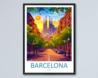 Barcelona Travel Print Wall Art Barcelona Wall Hanging Home Décor Barcelona Gift Art Lovers Spain Art Lover Gift Barcelona Print Spain Art