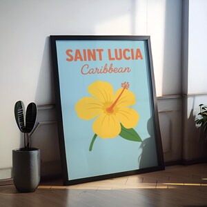 Pôster de parede elegante de Santa Lúcia, decoração de parede de Santa Lúcia, decoração para casa, presente de Santa Lúcia, presente para amantes da arte de Santa Lúcia, impressão de lembrança de viagem