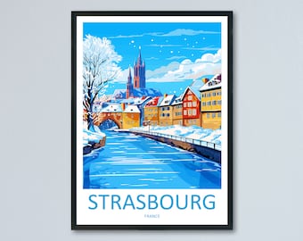 Strasbourg Travel Print Wall Art Strasbourg Wall Hanging Home Decoration Strasbourg France Gift Art Lovers Wall Art Print Art Strasbourg Art