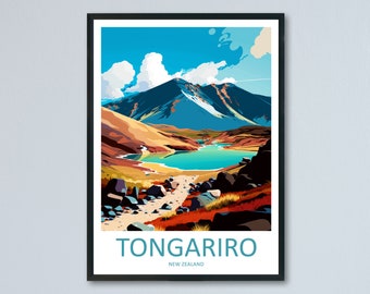 Tongariro Travel Print Wall Art Tongariro Wall Hanging Home Décor Tongariro Gift Art Lovers New Zealand Art Lover Gift Print Art