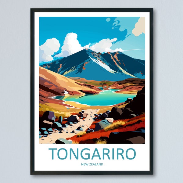 Tongariro Travel Print Wandkunst Tongariro Wandbehang Wohnkultur Tongariro Geschenk Kunstliebhaber Neuseeland Kunstliebhaber Geschenk Print Art