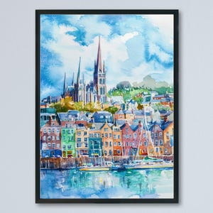 Cobh Watercolor Poster Wall Art Cobh Wall Hanging Home Décor Cobh Gift Art Lovers Ireland Wall Art Cobh Travel Poster Gift