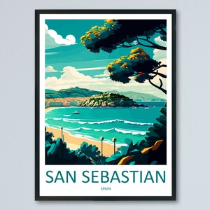 San Sebastian Travel Print Wall Art San Sebastian Wall Hanging Home Décor San Sebastian Gift Art Lovers Spain Art Lover Gift San Sebastian