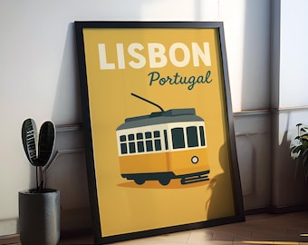 Lisbon Preppy Poster Wall Art Lisbon Wall Decor Home Décor Lisbon Gift Portugal Art Lover Gift, Travel Souvenir Print