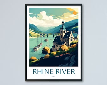 Rhine River Valley Travel Print Wall Art Rhine River Valley Wall Hanging Home Décor Rhine River Valley Gift Art Lovers Germany Art Lover