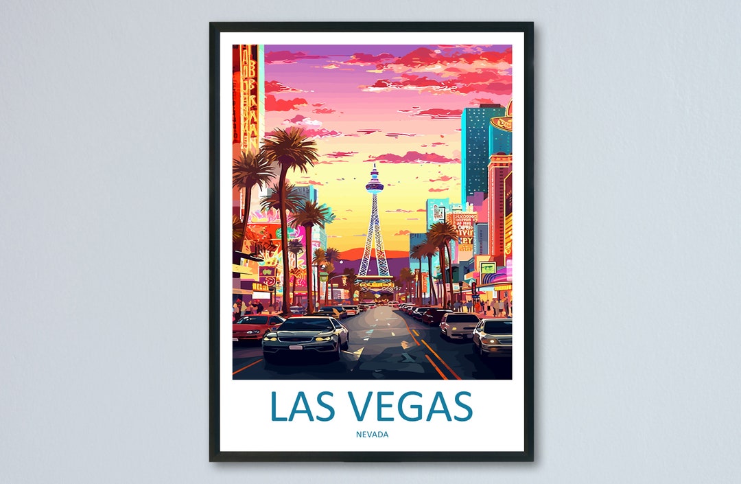 Las Vegas Travel Print Wall Art Las Vegas Wall Hanging Home Décor Las