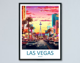 Stampa da parete con viaggi a Las Vegas, decorazione da parete a Las Vegas, regalo per gli amanti dell'arte a Las Vegas, regalo per gli amanti dell'arte del Nevada, decorazione da parete a Las Vegas