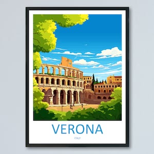 Verona Travel Print Wall Art Verona Italy Wall Hanging Home Decoration Verona Gift Art Lovers Wall Art Print Verona Italy Wall Art Poster