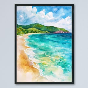British Virgin Islands watercolor poster Wall Art British Virgin Islands Wall Hanging Home Décor British Virgin Islands Gift Art Lovers