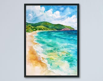 British Virgin Islands watercolor poster Wall Art British Virgin Islands Wall Hanging Home Décor British Virgin Islands Gift Art Lovers