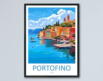 Portofino Travel Print Wall Art Portofino Wall Hanging Home Décor Portofino Gift Art Lovers Italy Art Lover Gift Portofino Print Portofino