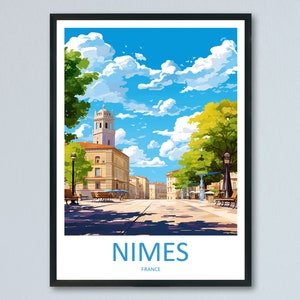 Nimes Travel Print Wall Art Nimes Wall Hanging Home Décor Nimes Gift Art Lovers France Art Lover Gift Nimes Print