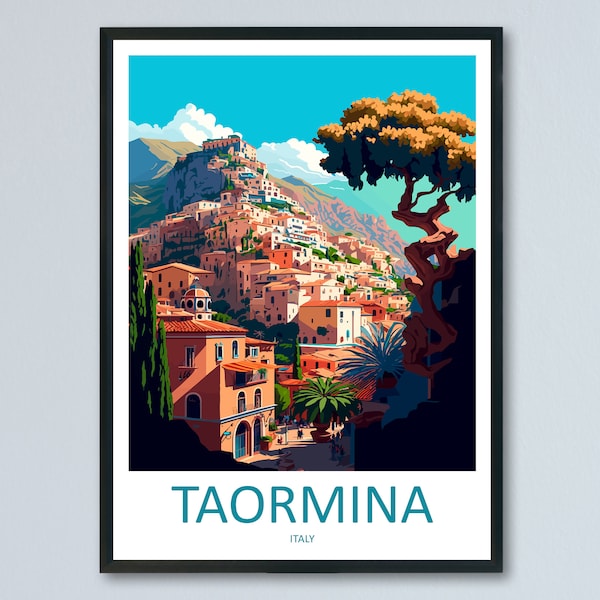 Taormina Travel Print Wall Art Taormina Wall Hanging Home Décor Taormina Gift Art Lovers Italy Art Lover Gift Taormina Print Taormina Art