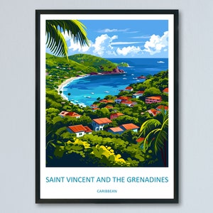 Saint Vincent & The Grenadines Travel Print Wall Art Saint Vincent Wall Hanging Home Décor Saint Vincent Gift Art Lovers Wall Art Caribbean