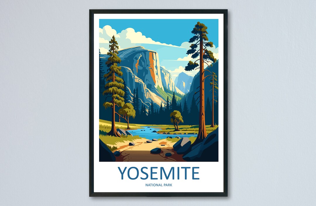 Yosemite Travel Print Wall Art Yosemite Wall Hanging Home Decor