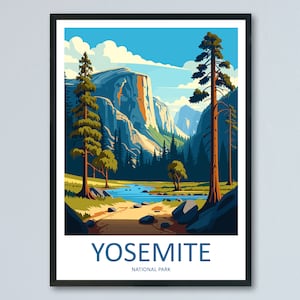 Yosemite Reise-Druck Wandkunst Yosemite Wandbehang Wohnkultur Nationalpark Geschenk Yosemite Lovers National Park Wall Yosemite National Park