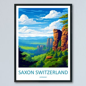 Saxon Switzerland Travel Print Saxon Switzerland Home Décor Germany Art Print Germany Saxon Switzerland Wall Print Gift For Germany Fans