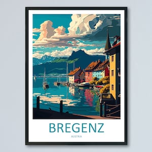 Bregenz Travel Print Wall Art Bregenz Wall Hanging Home Décor Bregenz Gift Art Lovers Austria Art Lover Gift Bregenz Travel Poster Art