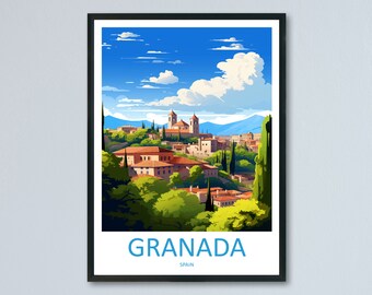 Granada Travel Print Wall Art Granada Wall Hanging Home Décor Granada Gift Art Lovers Spain Art Lover Gift Granada Wall Décor Granada Art