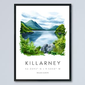 Killarney Watercolor Poster Wall Art Killarney Wall Decor Home Décor Killarney Gift Ireland Art Lover Gift, Travel Souvenir Print