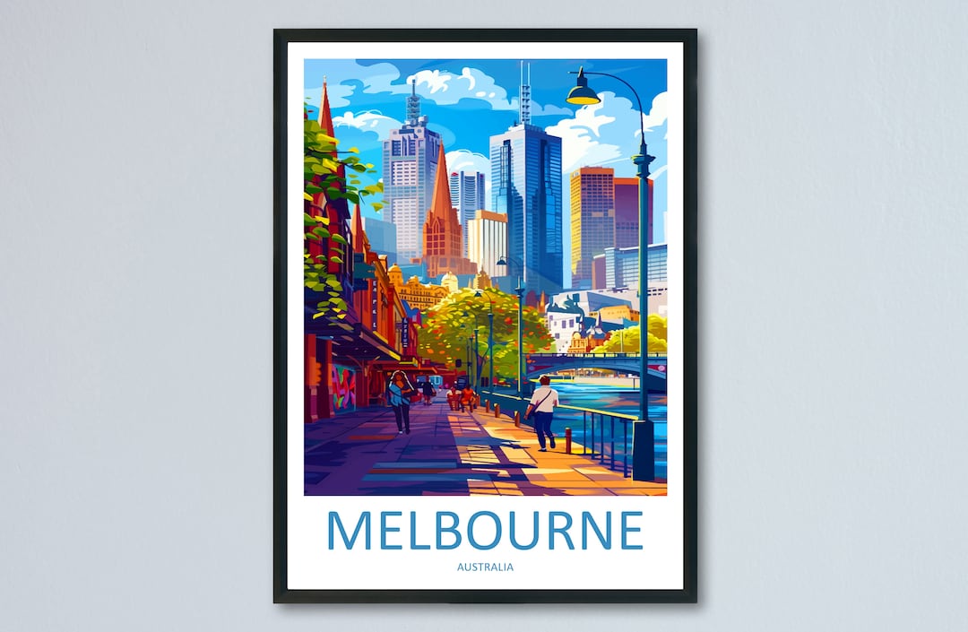 Melbourne Travel Print Wall Art Melbourne Wall Hanging Home Décor Melbourne Gift Art Lovers Wall