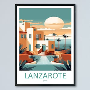 Lanzarote Travel Print Wall Art Lanzarote Wall Hanging Home Décor Lanzarote Gift Art Lovers Spain Art Lover Gift Lanzarote Wall Décor