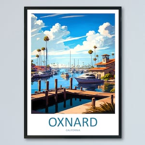 Impresión de viaje de Oxnard Arte de pared Colgante de pared de Oxnard Decoración del hogar Regalo de Oxnard Amantes del arte Regalo para amantes del arte de California Arte de California