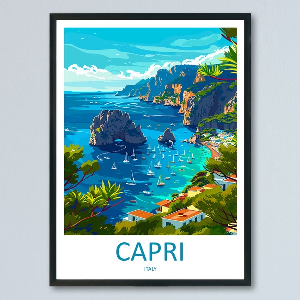 Capri Reise Druck Wand Kunst Capri Italien Wandbehang Haus Dekoration Capri Geschenk Kunstliebhaber Wand Kunst Capri Italien Kunst Capri Kunstdruck
